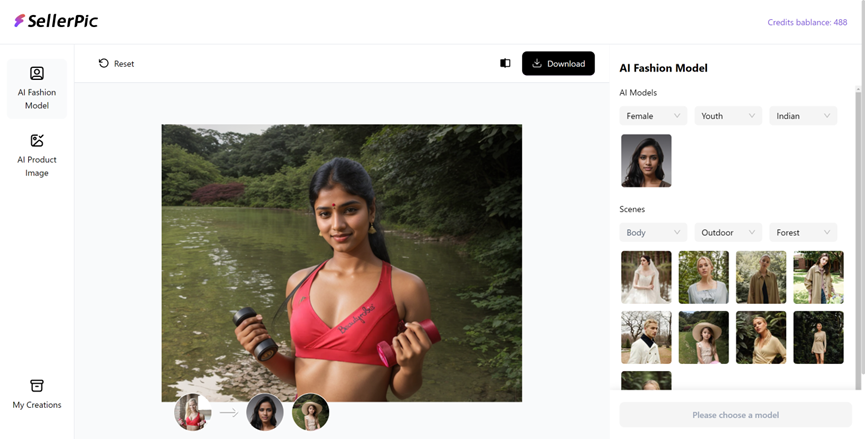 AI lingerie model settings
